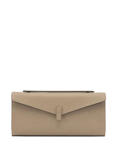 Valextra Isis Clutch Bag Adjustable Shoulder Strap In Nude