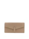 Valextra Chain Strap Rectangular Clutch With Textured Finish In Nude