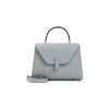 Valextra Micro Crossbody Bag In Premium Calf Leather In Gray