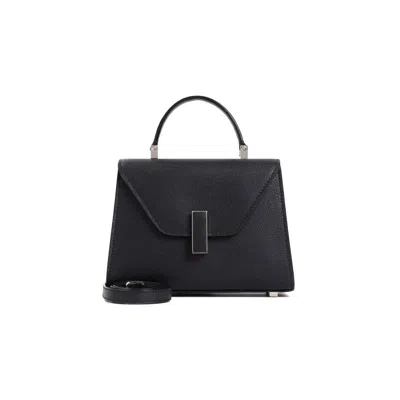Valextra Mini Iside Leather Top Handle Bag In Black
