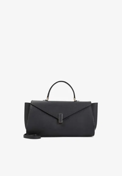 Valextra Iside Editor Leather Bag In Black