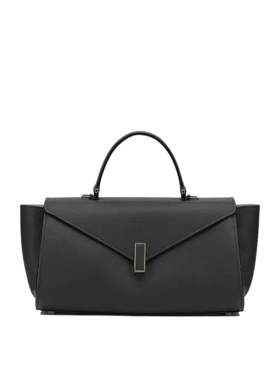 Valextra "iside Editor" Medium Handbag In Black