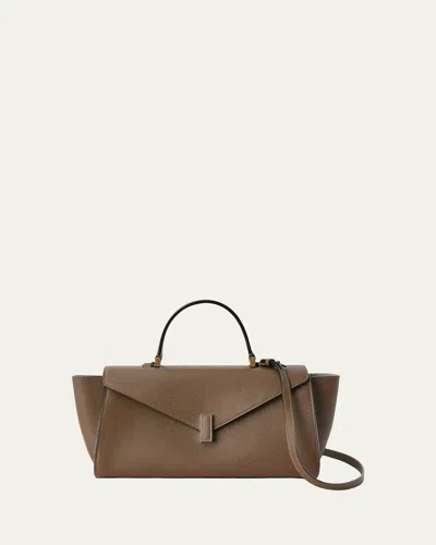Valextra Iside Editor Millepunte Leather Top-handle Bag In Brown