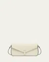 Valextra Iside Flap Leather Shoulder Bag In Gold White Ww