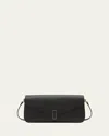 Valextra Iside Flap Leather Shoulder Bag In Nero Nn