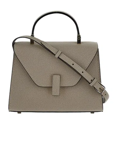Valextra Iside Foldover Micro Crossbody Bag In Gray