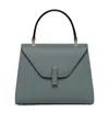 Valextra Iside Foldover Mini Top Handle Bag In Gray