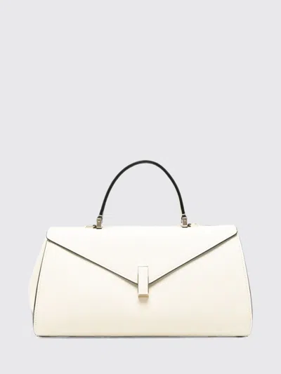 Valextra Iside Grained Calf Leather Top Handle Bag With Shoulder Strap In White