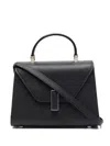 Valextra Iside Micro Leather Handbag In Black