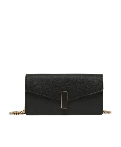 Valextra Iside Leather Clutch Bag In Black