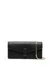 Valextra Iside Leather Clutch In Black