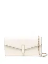 Valextra Iside Leather Clutch In White
