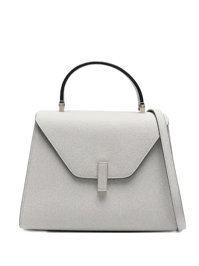 Valextra Iside Leather Tote Bag In Gray