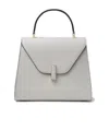 Valextra Iside Leather Crossbody Bag In Gray