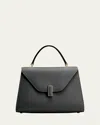 Valextra Iside Media Envelope Flap Top-handle Bag In Nn Black