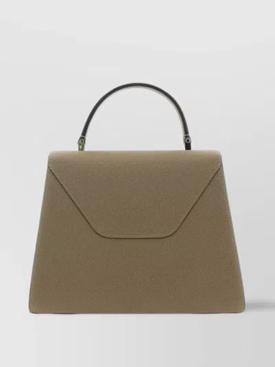 Valextra Iside Media Shoulder Bag With Metal Hardware In Green