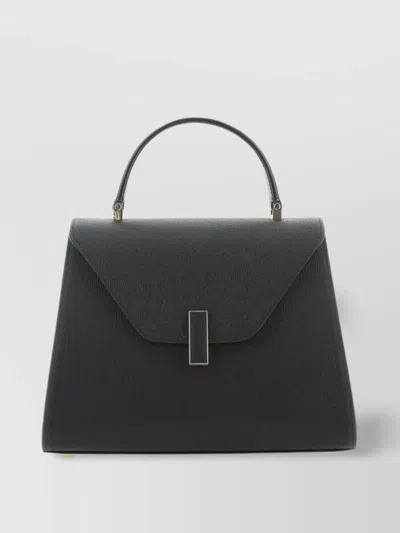 Valextra Iside Media Top Handle Shoulder Bag In Black