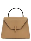 Valextra Medium Handbag With Adjustable Strap And Textured Finish In Beige