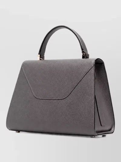 Valextra Iside Medium Leather Shoulder Bag In Gray