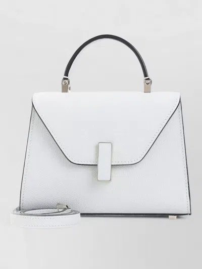 Valextra Iside Foldover Top Micro Crossbody Bag In White