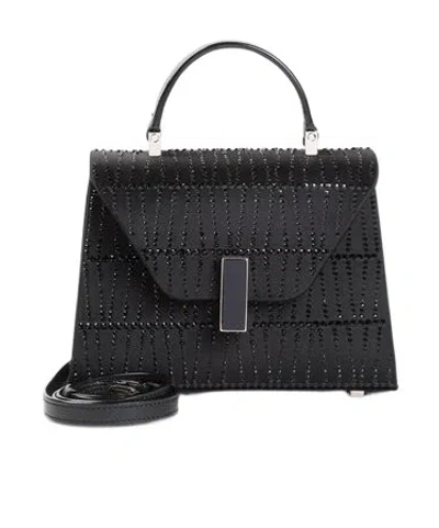 Valextra Iside Micro Embellished Tote Bag In Black