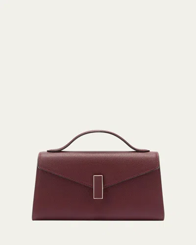 Valextra Iside Millepunte Leather Clutch Bag In Purple