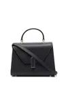 Valextra Iside Micro Leather Handbag In Black