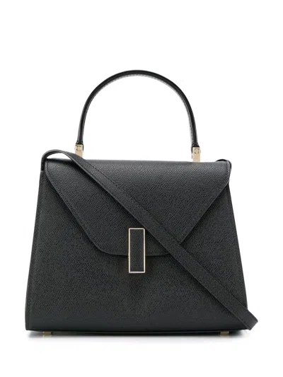 Valextra Iside Mini Leather Handbag In Black