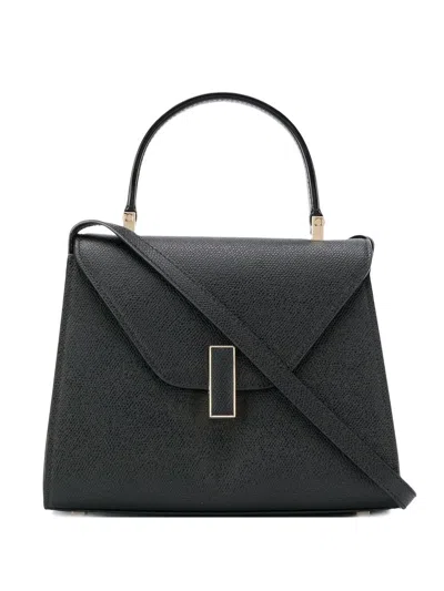 Valextra Iside Mini Leather Handbag In Black