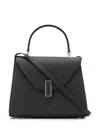 Valextra Mini Iside Grained Leather Bag In Black