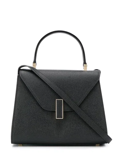 Valextra Mini Iside Grained Leather Bag In Black