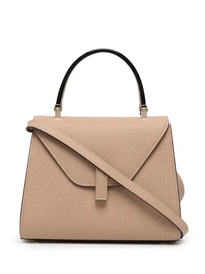 Valextra Iside Mini Leather Handbag In Sand