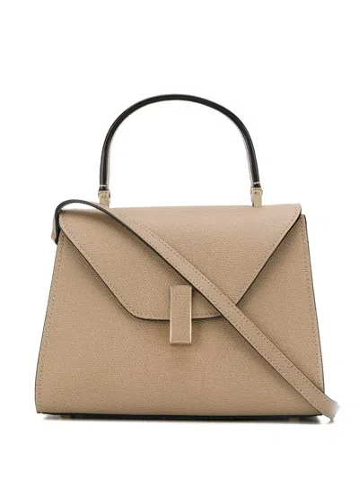 Valextra Iside Mini Leather Handbag In Sand