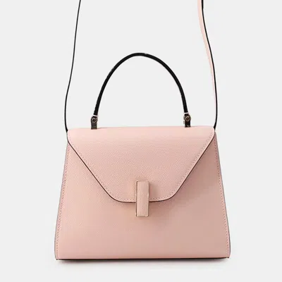 Pre-owned Valextra Iside Mini Pink Grained Leather Top Handle Bag