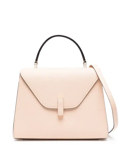 Valextra Iside Pebbled-leather Crossbody Bag In Neutrals