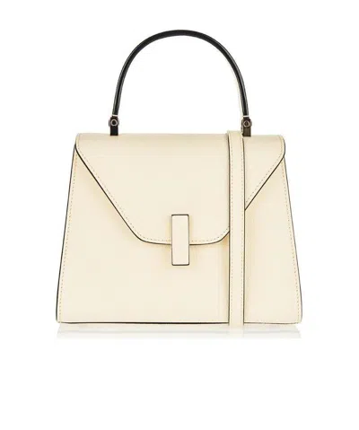Valextra Micro Iside Grain Leather Top Handle Bag In Pergamena