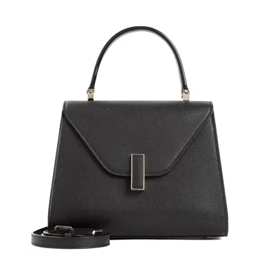 Valextra Mini Iside Leather Top Handle Bag In Black