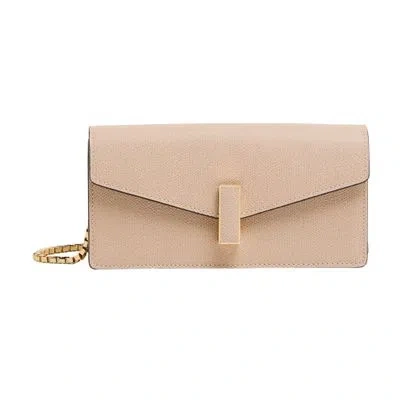 Valextra Iside Pouch With Chain In Beige