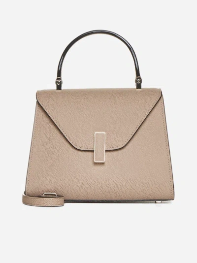 Valextra Mini Iside Grained Leather Bag In Beige Cachemire