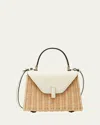 Valextra Weaved Envelope Tote In Beige White