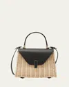 Valextra Iside Small Wicker Top-handle Bag In Biege Black