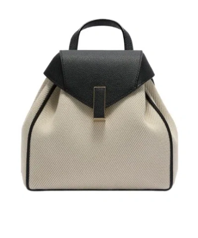 Valextra Iside Textured Canvas Backpack Mini In Brown
