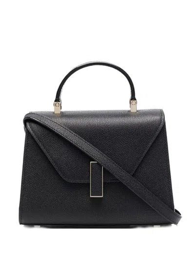 Valextra Iside Micro Leather Handbag In Black