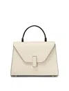 Valextra Micro Iside Grain Leather Top Handle Bag In White