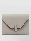 Valextra Isis Trifold Wallet Envelope Flap Textured In White