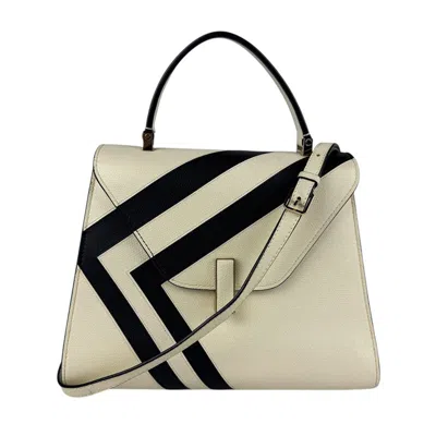 Pre-owned Valextra Ivory Leather Handbag Shoulder Bag () In Multi