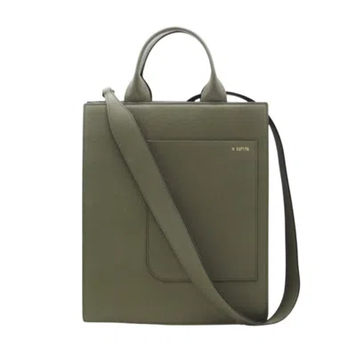 Pre-owned Valextra Khaki Leather Shoulder Bag ()