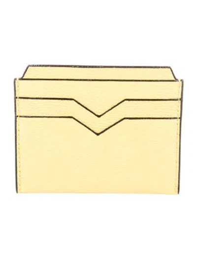 Pre-owned Valextra Lace Card Holder In Yellow