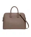 Valextra Large Mylogo Bowling Tote Bag In Brown