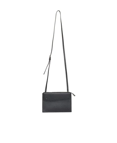 Valextra Large Pocket Crossbody Bag In Black
